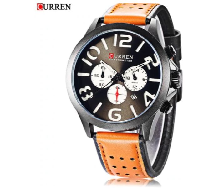 Curren 8244 Analog Quartz Curren Watch For Men - White And Black