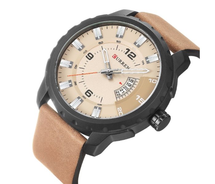 Curren 8245 Casual Quartz Curren Watch For Men - Brown and Grey