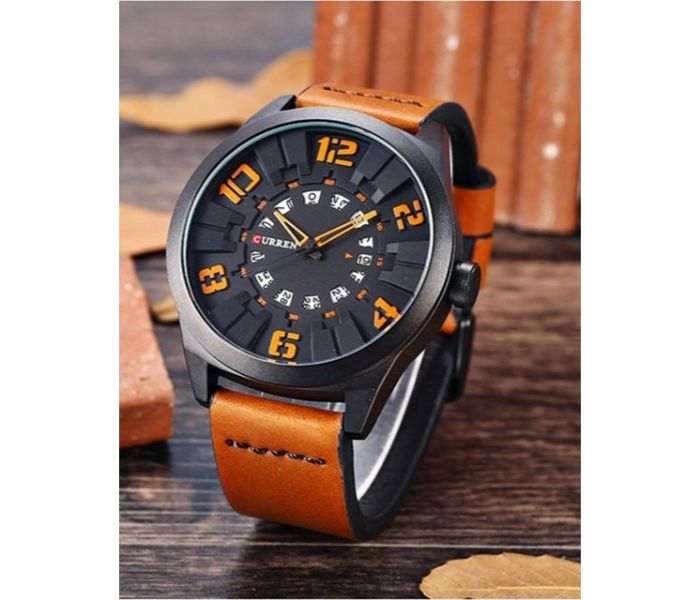 Curren 8258 Casual Quartz Curren Watch For Men - Orange