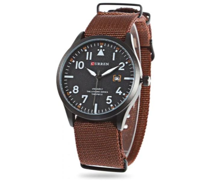 Curren 8268 Canvas Quartz Curren Watch For Men - Brown and Black