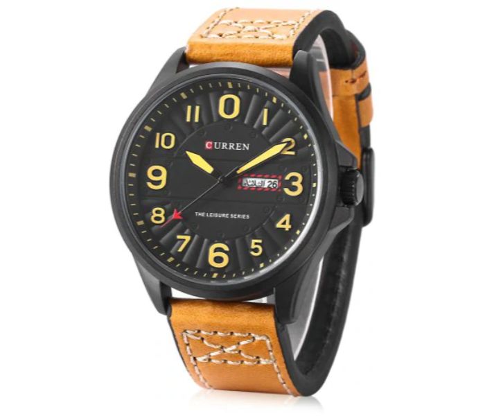 Curren 8269 Analog Quartz Curren Watch For Men - Brown and Black