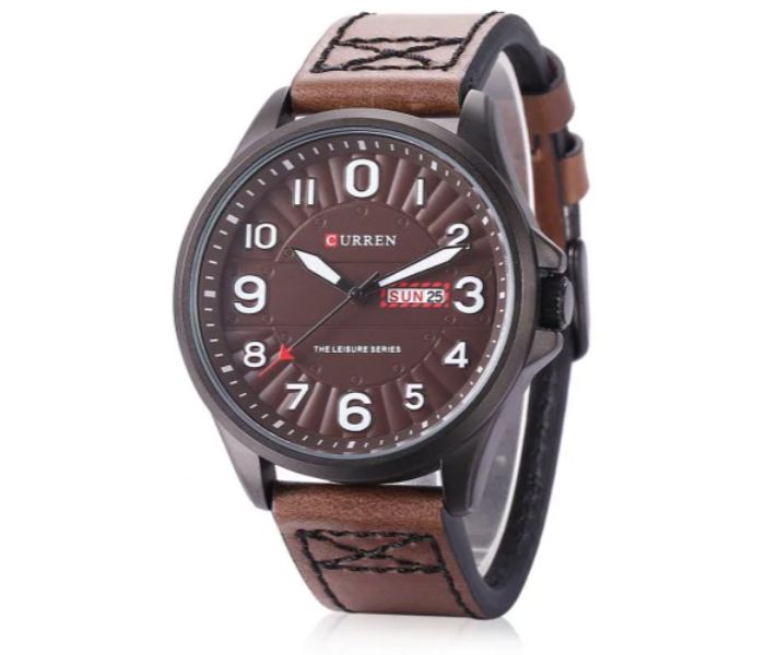 Curren 8269 Analog Quartz Curren Watch For Men - Coffee