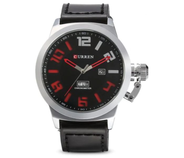 Curren 8270 Analog Quartz Curren Watch For Men - Black and Red