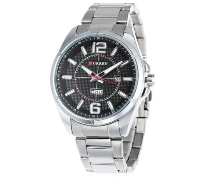 Curren 8271 Analog Quartz Curren Watch For Men - Silver and Black