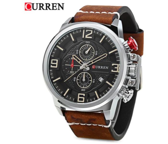 Curren 8278 Analog Quartz Curren Watch For Men - Brown and Black