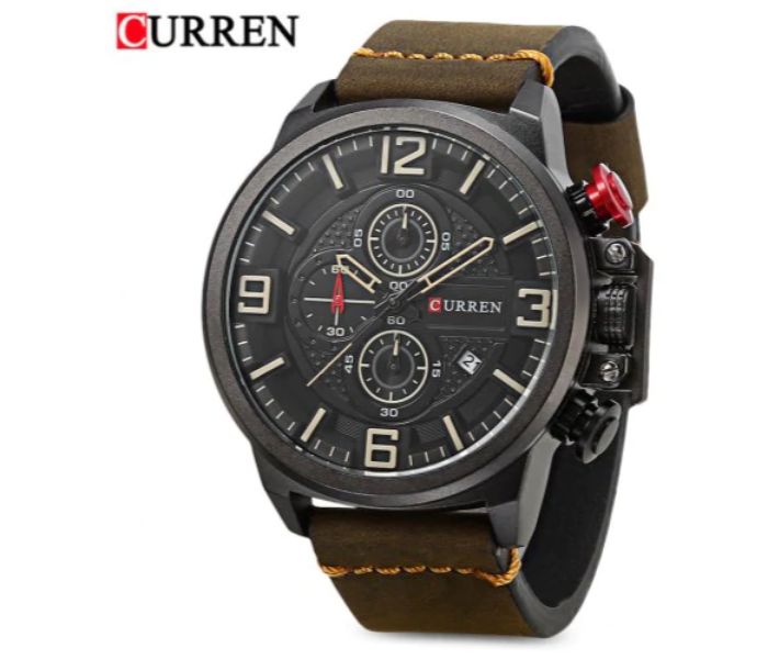 Curren 8278 Analog Quartz Curren Watch For Men - Green and Black