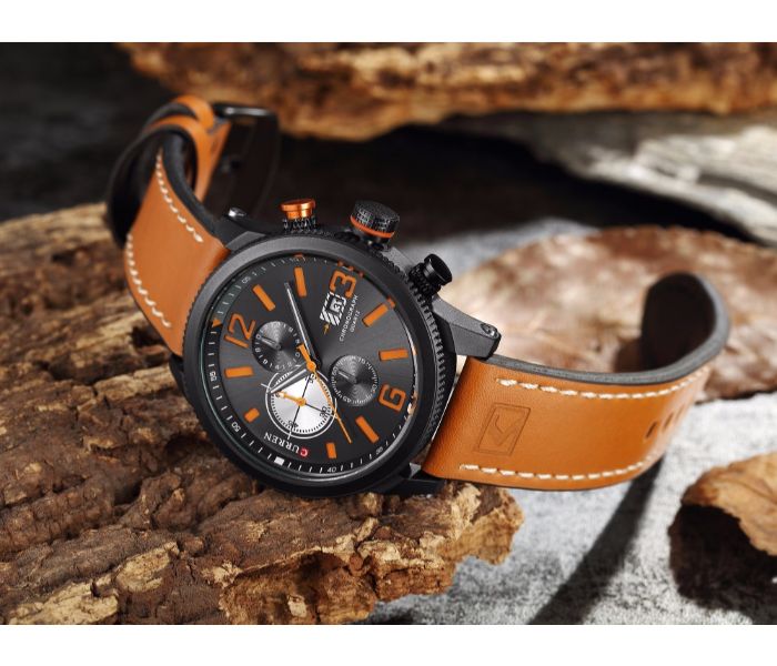 Curren 8281 Quartz Wristwatch For Men Brown and Black