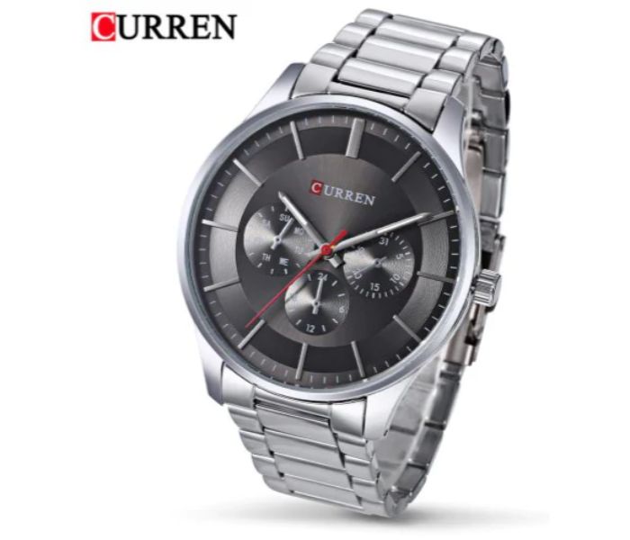 Curren 8282 Analog Quartz Curren Watch For Men - Silver and Black