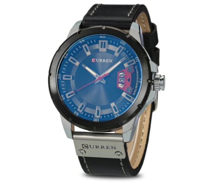 Curren 8284 Analog Quartz Curren Watch For Men - Black and Blue