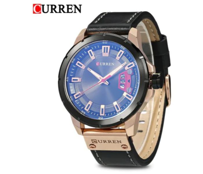 Curren 8284 Analog Quartz Curren Watch For Men - Black and Gold