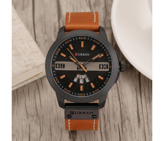 Curren 8286 Business Quartz Curren Watch For Men - Brown and Grey