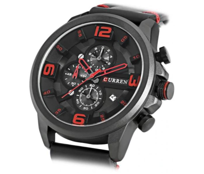 Curren 8288 Chronograph Curren Watch For Men - Black And Red