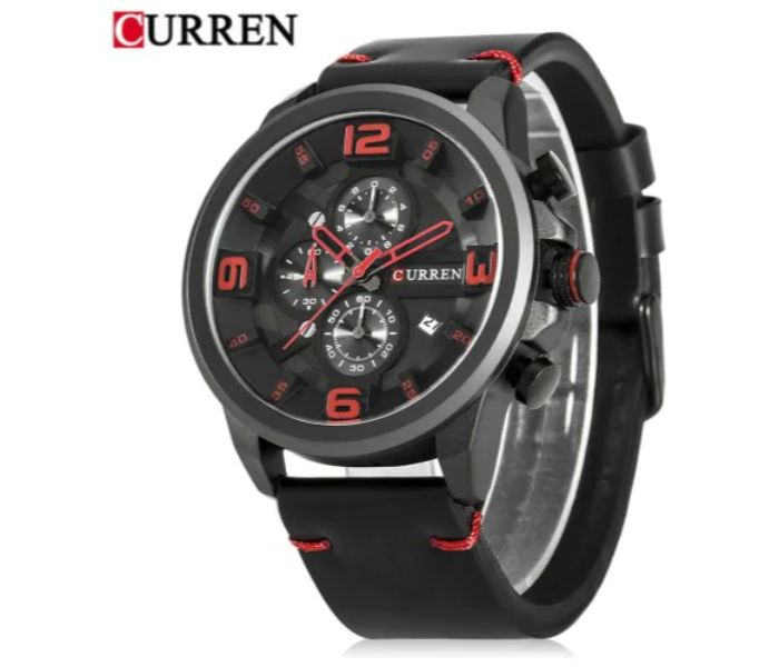 Curren 8288 Chronograph Curren Watch For Men - Black And Red