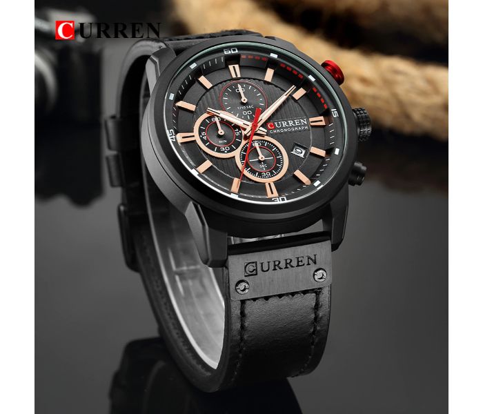 Curren 8291 Analog Sports Curren Watch For Men - Black