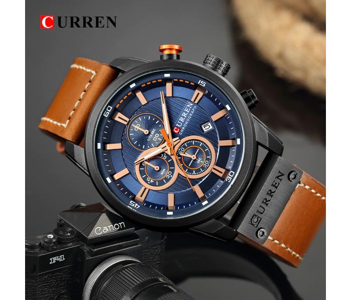 Curren 8291 Analog Sports Curren Watch For Men - Blue And Black