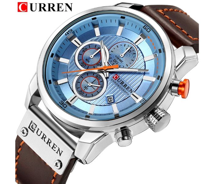 Curren 8291 Analog Sports Curren Watch For Men - Blue And Silver