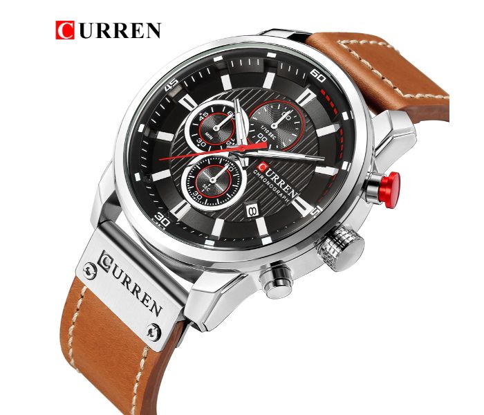 Curren 8291 Analog Sports Curren Watch For Men - Silver And Black