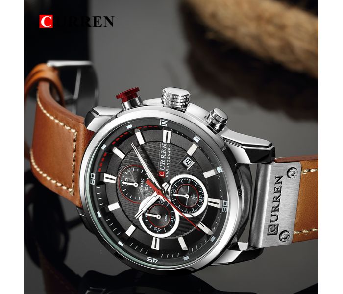 Curren 8291 Analog Sports Curren Watch For Men - Silver And Black