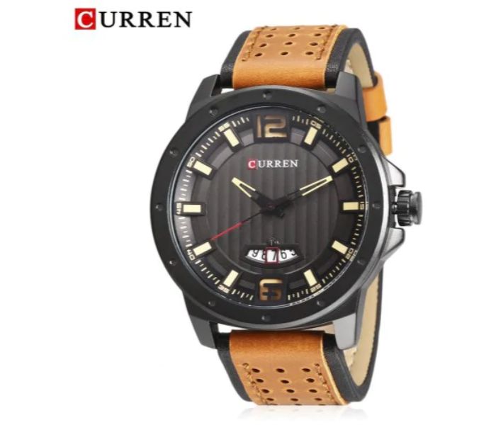 Curren 8293 Analog Quartz Curren Watch For Men - Brown