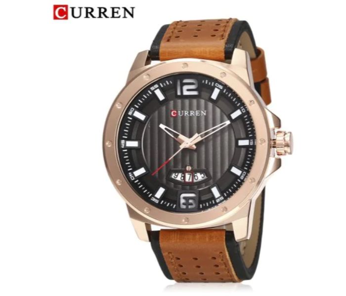 Curren 8293 Analog Quartz Curren Watch For Men - Khaki and Black