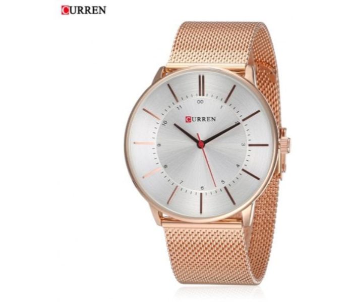 Curren 8303 Analog Quartz Curren Watch For Men - Rose Gold and Silver