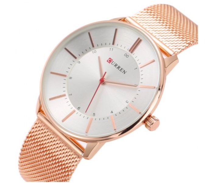 Curren 8303 Analog Quartz Curren Watch For Men - Rose Gold and Silver