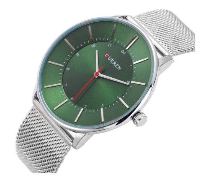 Curren 8303 Analog Quartz Curren Watch For Men - Silver and Green