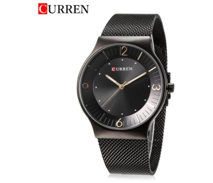 Curren 8304 Casual Quartz Curren Watch For Men - Black