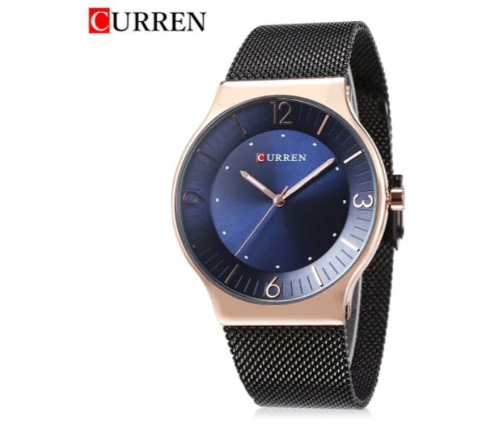 Curren 8304 Casual Quartz Curren Watch For Men - Black and Blue