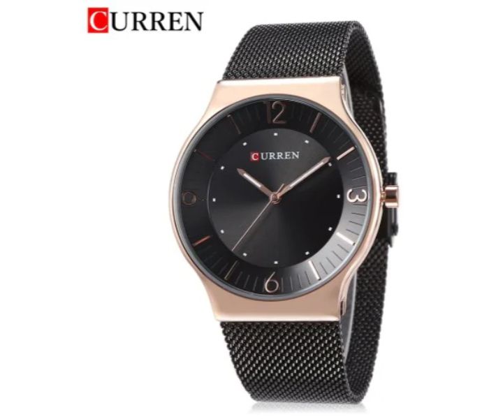 Curren 8304 Casual Quartz Curren Watch For Men - Black and Gold