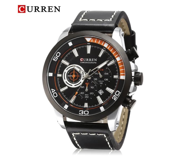 Curren 8310 Fashionable Quartz Curren Watch For Men - Black