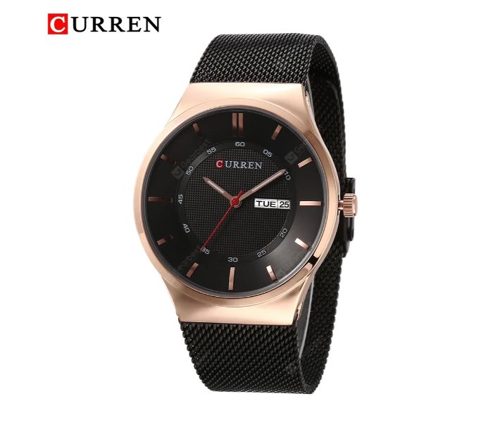 Curren 8311 Stainless Steel Analog Quartz Curren Watch For Men - Black