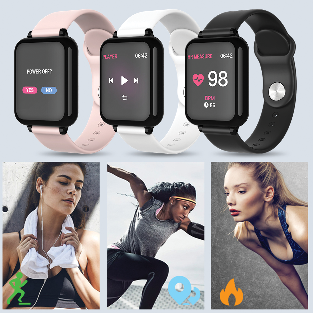 B57 Smart Watch with Bracelet IP67 Waterproof Fitness Tracker and Heart Rate Monitor - Pink