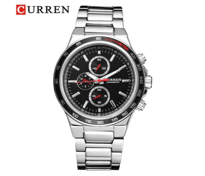 Curren 8011 Stainless Steel Analog Curren Watch For Men - Black And Silver