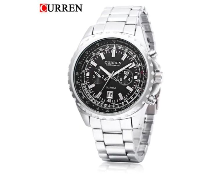 Curren 8053 Stainless Steel Analog Curren Watch For Men - Silver And Black