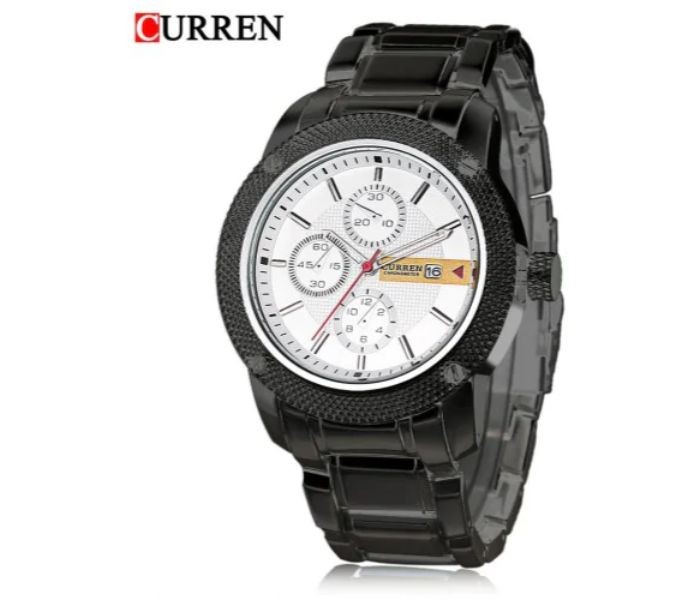 Curren 8069 Stainless Steel Analog Curren Watch For Men - Black And White