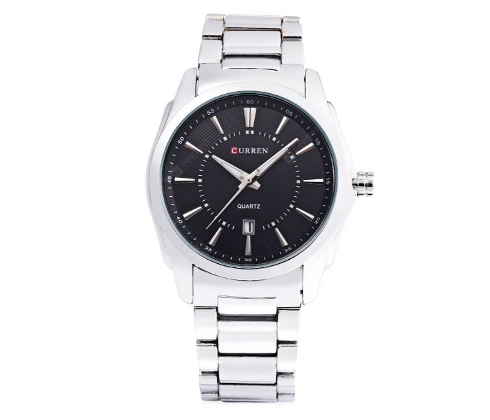 Curren 8072 Stainless Steel Analog Curren Watch For Men - Silver And Black