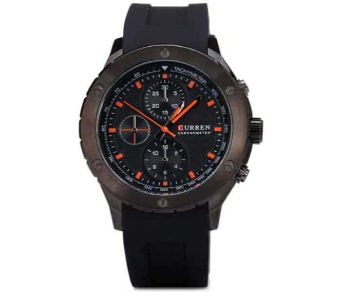 Curren 8165 Analog Quartz Curren Watch For Men - Black And Orange