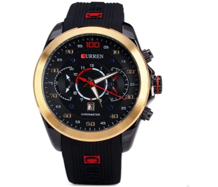 Curren 8166 Analog Quartz Curren Watch For Men - Black And Gold