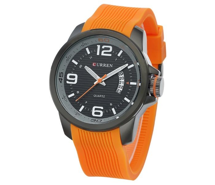 Curren 8174 Analog Quartz Curren Watch For Men - Orange And Black