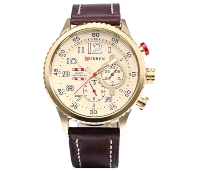 Curren 8179 Casual Analog Quartz Curren Watch For Men - Brown