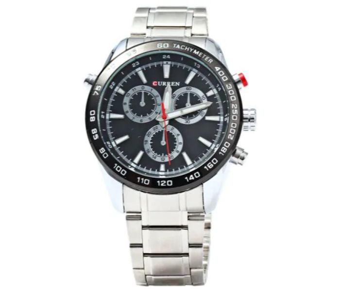 Curren 8189 Stainless Steel Analog Curren Watch For Men - Silver And Black