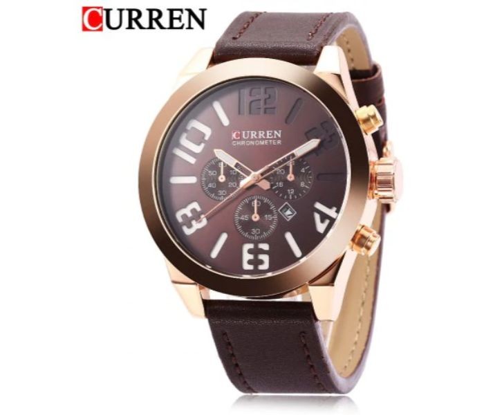 Curren 8198 Quartz Curren Watch For Men - Brown And Gold