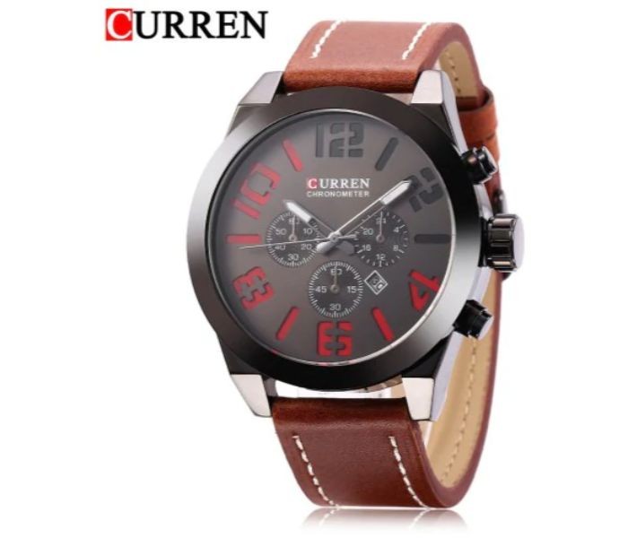 Curren 8198 Quartz Curren Watch For Men - Red And Black