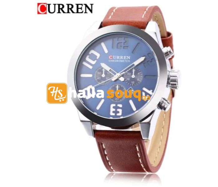 Curren 8198 Quartz Curren Watch For Men - Silver And Blue