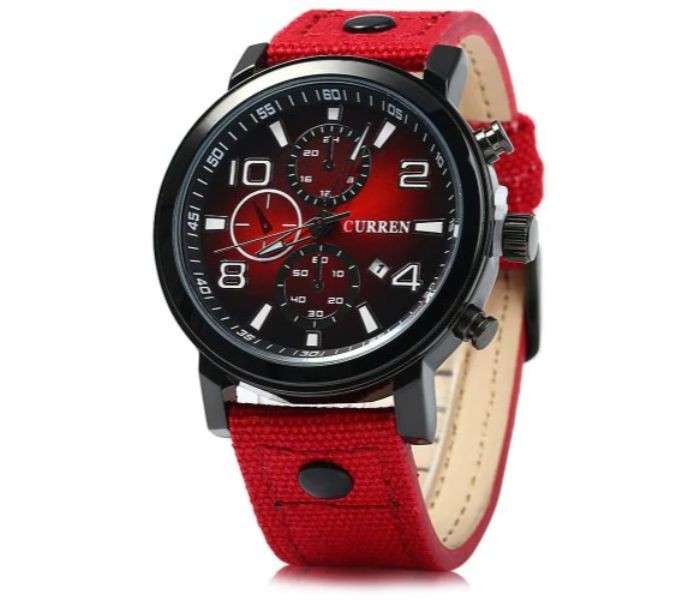 Curren 8199 Quartz Watch With Date Function For Men Red