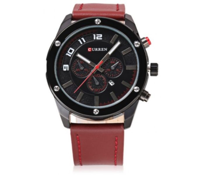 Curren 8204 Analog Quartz Curren Watch For Men - Brown and Black