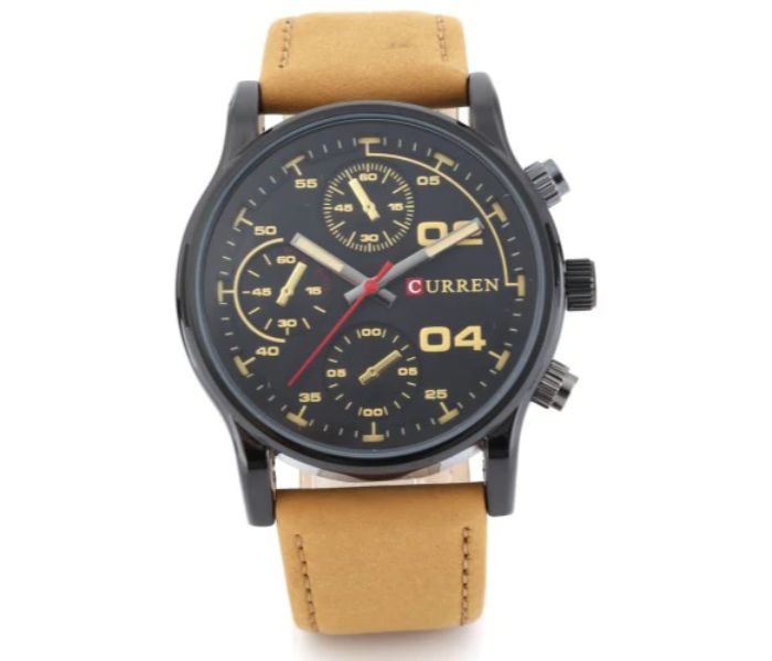 Curren 8207 Casual Analog Quartz Curren Watch For Men - Black And Brown