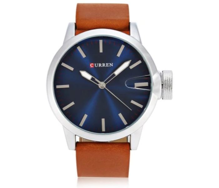 Curren 8208 Casual Analog Quartz Curren Watch For Men - Blue And Brown