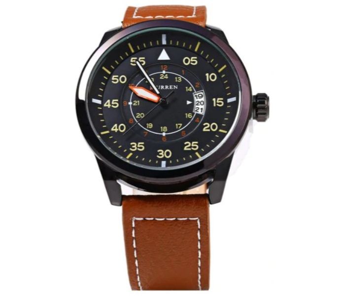 Curren 8210 Casual Analog Quartz Curren Watch For Men - Black And Brown